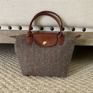 *RARE* Longchamp Brown and Tan Tweed Bag